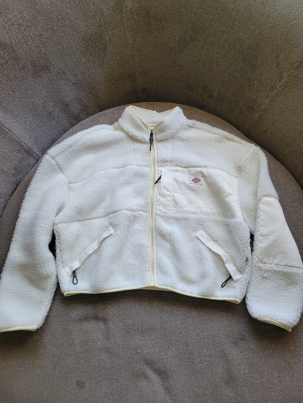 Dickies White Sherpa Full-Zip Jacket